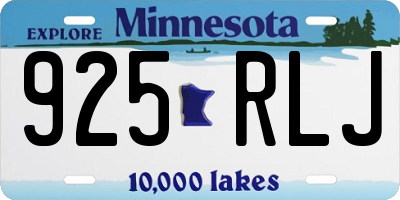 MN license plate 925RLJ