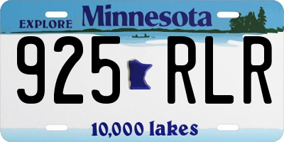 MN license plate 925RLR