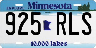 MN license plate 925RLS