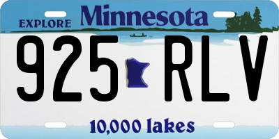 MN license plate 925RLV