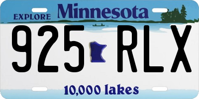 MN license plate 925RLX