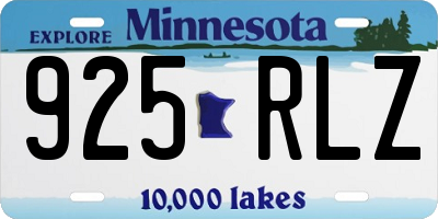 MN license plate 925RLZ