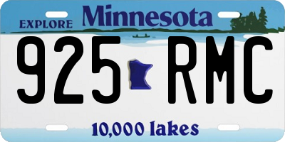 MN license plate 925RMC