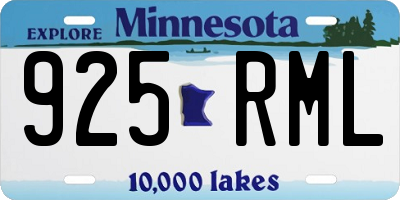 MN license plate 925RML