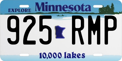 MN license plate 925RMP