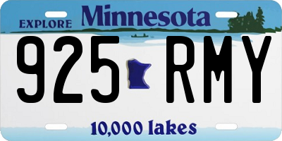 MN license plate 925RMY