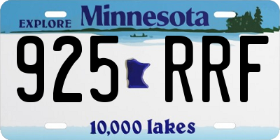 MN license plate 925RRF