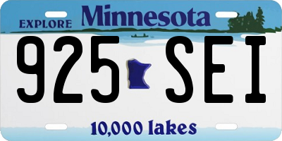 MN license plate 925SEI