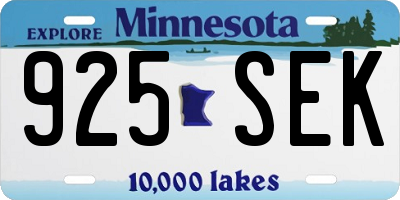 MN license plate 925SEK