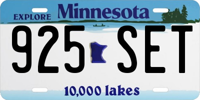 MN license plate 925SET