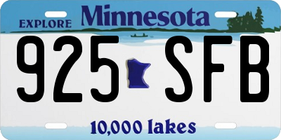 MN license plate 925SFB