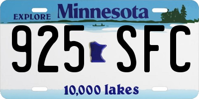 MN license plate 925SFC