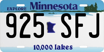 MN license plate 925SFJ