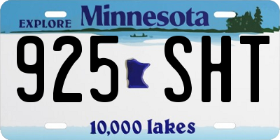 MN license plate 925SHT