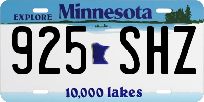 MN license plate 925SHZ