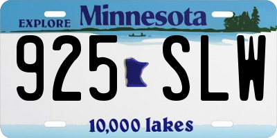MN license plate 925SLW
