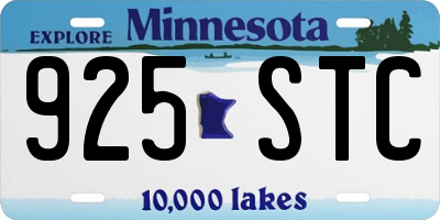 MN license plate 925STC