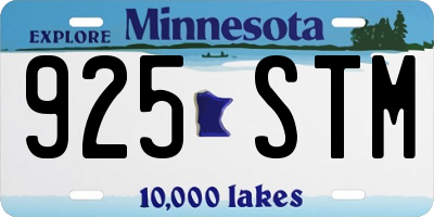 MN license plate 925STM