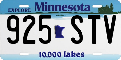 MN license plate 925STV