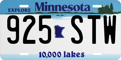 MN license plate 925STW