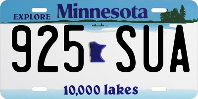 MN license plate 925SUA
