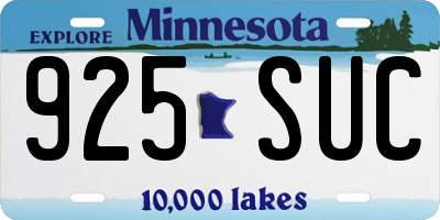 MN license plate 925SUC