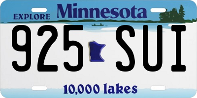 MN license plate 925SUI