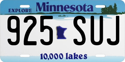 MN license plate 925SUJ