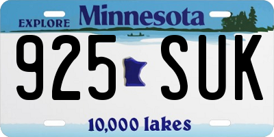 MN license plate 925SUK