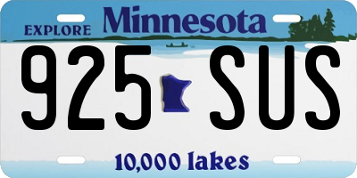 MN license plate 925SUS