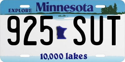 MN license plate 925SUT