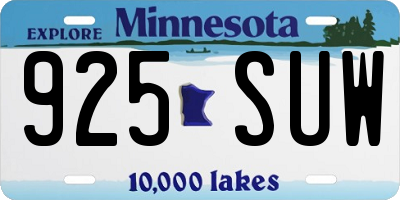 MN license plate 925SUW