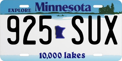 MN license plate 925SUX