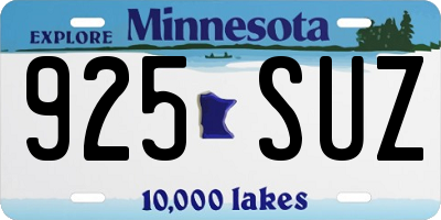 MN license plate 925SUZ