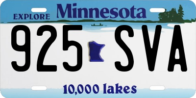 MN license plate 925SVA