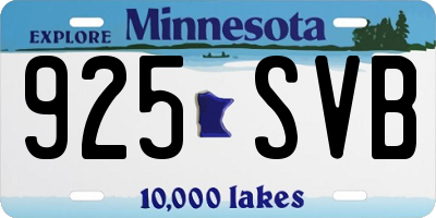 MN license plate 925SVB