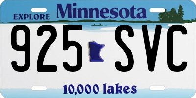 MN license plate 925SVC