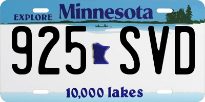 MN license plate 925SVD