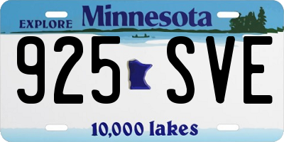 MN license plate 925SVE
