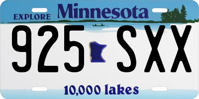 MN license plate 925SXX