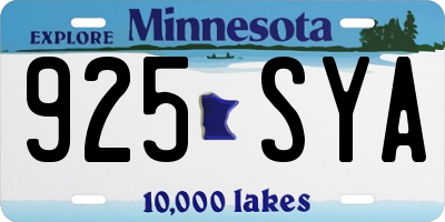 MN license plate 925SYA