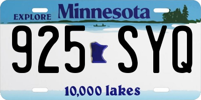 MN license plate 925SYQ