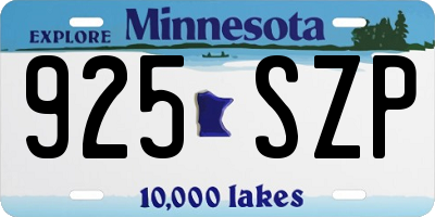 MN license plate 925SZP