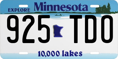 MN license plate 925TDO
