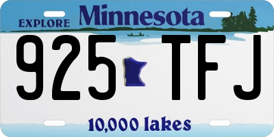 MN license plate 925TFJ