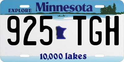 MN license plate 925TGH