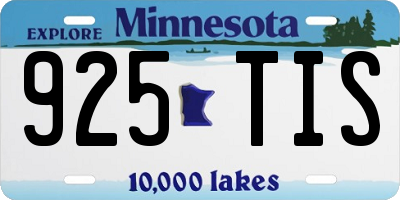 MN license plate 925TIS