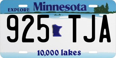MN license plate 925TJA