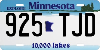 MN license plate 925TJD
