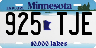 MN license plate 925TJE